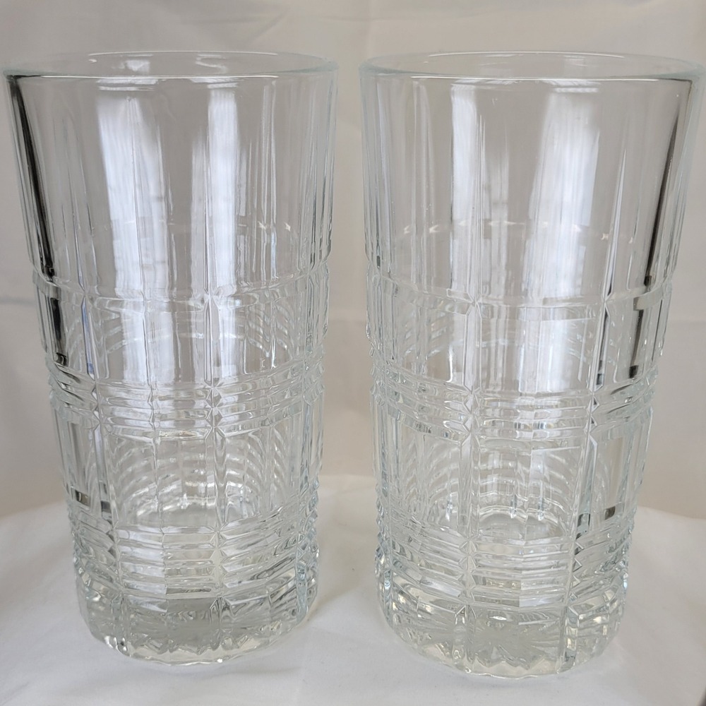 2 Cristal d'Arques Durand Carrolton Glasses Crystal 6 in Iced Tea Tall‎ Glass